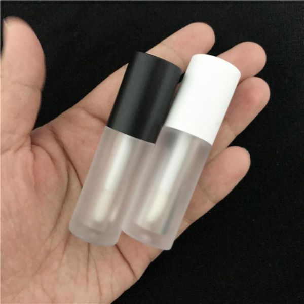 

storage bottles & jars 15/30/50pcs frosted lip gloss tube with wand 2 ml empty matte mini round lipgloss tubes container white black ca
