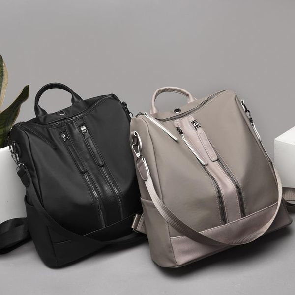 

school bags double shoulder bag women's large capacity dual-purpose waterproof oxford cloth backpack korean travel versatile
