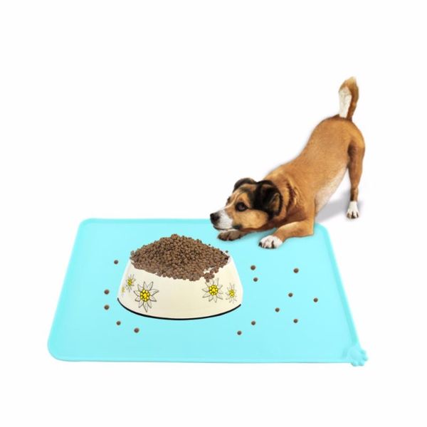 

dog houses & kennels accessories waterproof anti-skid pet puppy cat feeding mat pad silicone dish bowl water feed placemat wipe clean s