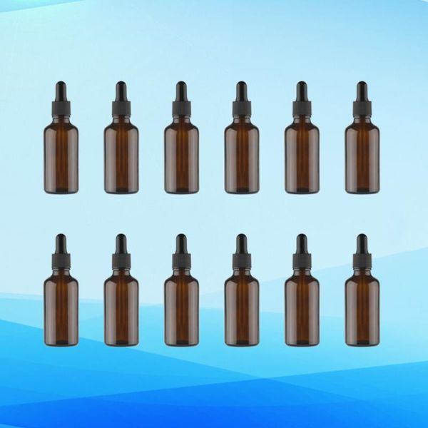 

storage bottles & jars 12pcs 30ml glass dropper bottle essential oil refillable subpackaging brown