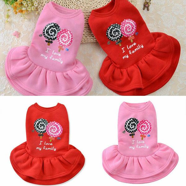 

dog apparel cute lollipop pattern skirt puppy princess dress small cat cotton clothes pet chihuahua