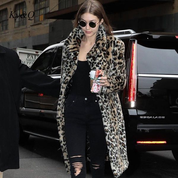 

women's fur & faux luxury fashion leopard long teddy bear plush jackets coats women 2021 winter thick warm outerwear brand coat female, Black