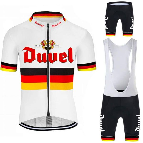 

duvel cycling jersey set 2021 germany clothing road bike suit bicycle bib shorts mtb wear maillot culotte racing sets, Black;blue