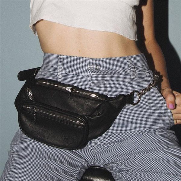 

waist bags belt bag women trending leather black white handbag
