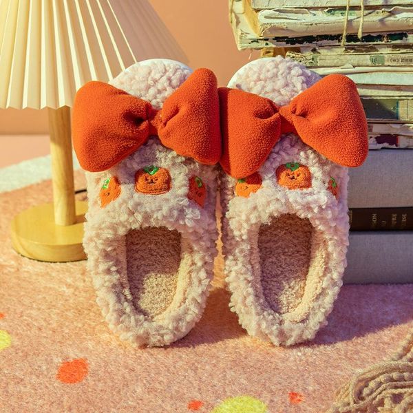 

slippers cartoon women warm home womens indoor soft shoes with plush padded non-slip floor fur slides house, Black