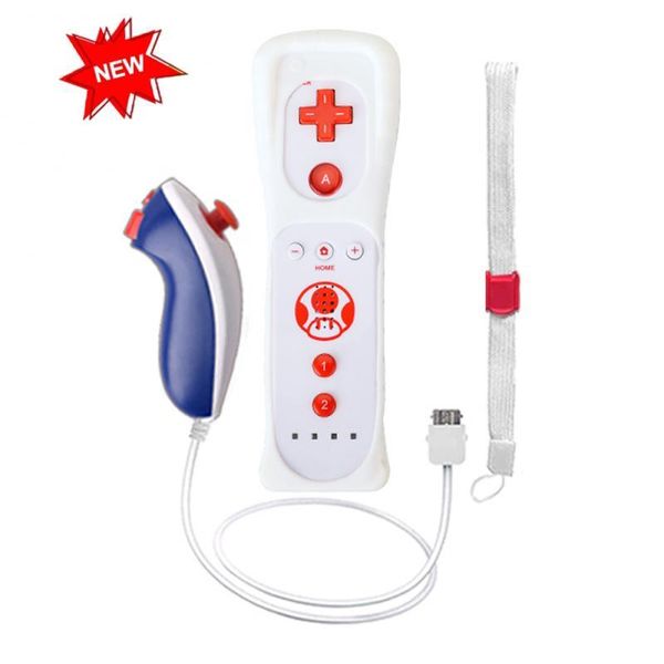 

game controllers & joysticks 2 in 1 built-in motion plus remote controller for wii nunchuck gamepad with silicone case sensor consol