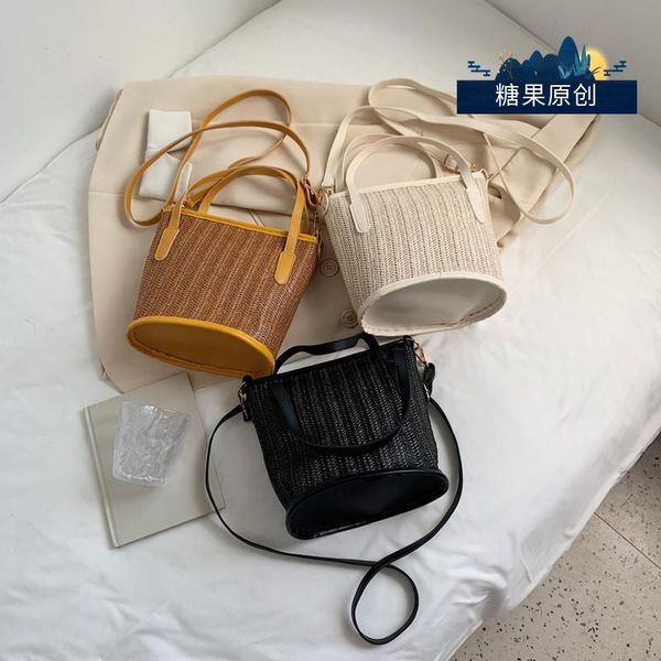 

evening bags large capacity bag female summer 2021 fashion net red one shoulder handbag foreign style versatile tote straw woven