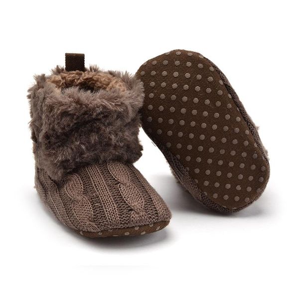 

first walkers baby knitted boots warm shoes fleece soft sole infant toddlers kids woolen winter snow