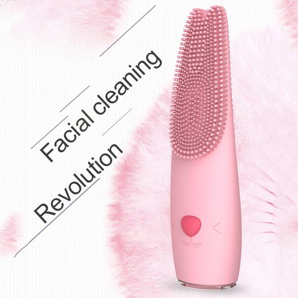 

multifunction beauty prdoucts silicone facial clean brush electric ultrasonic vibration massage tool pink face cleansing brushes with color