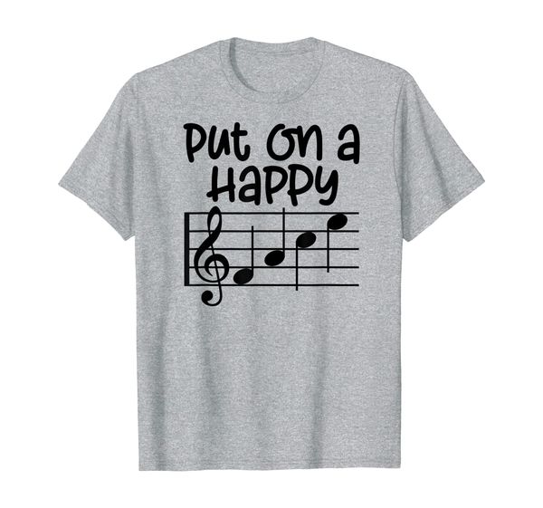 

piano player keyboardist gift t-shirt - put on a happy face, White;black