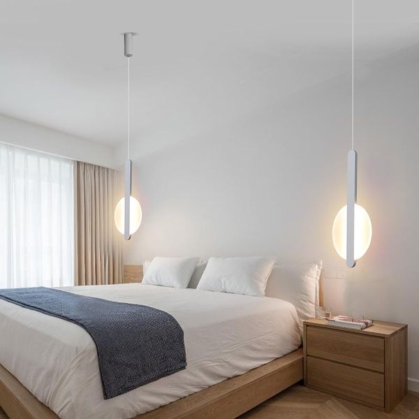 

modern led chandelier for dinning room bedside bar home deco fixtures 90-260v white/black color chandeliers