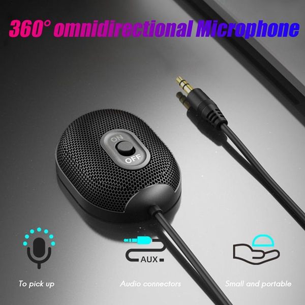 

sound cards u1 omni-directional microphone 3.5mm aux condenser for business conference pc lapvoice pickup mic