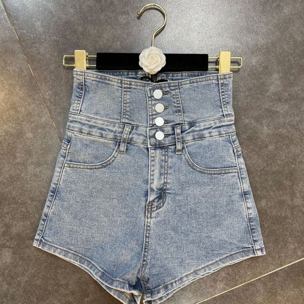 

women denim shorts high waist fashion spring summer ladies weave drawstring hr405 210525, White;black