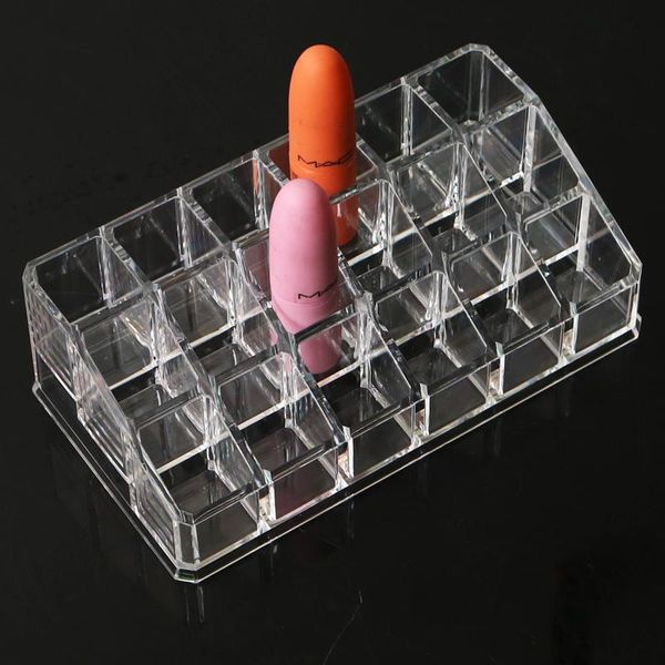 

storage boxes & bins acrylic lip gloss holder 18 slots lipstick box display stand sundry cosmetic makeup organizer