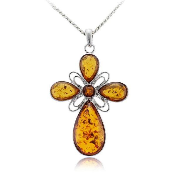 

pendant necklaces unique baltic simulated synthetic stylish relief chic pretty cross shape elegant & pendants necklace for women dx022, Silver