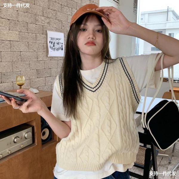 

sweater, vest, women's autumn winter season, design sense, waistcoat, vest, White