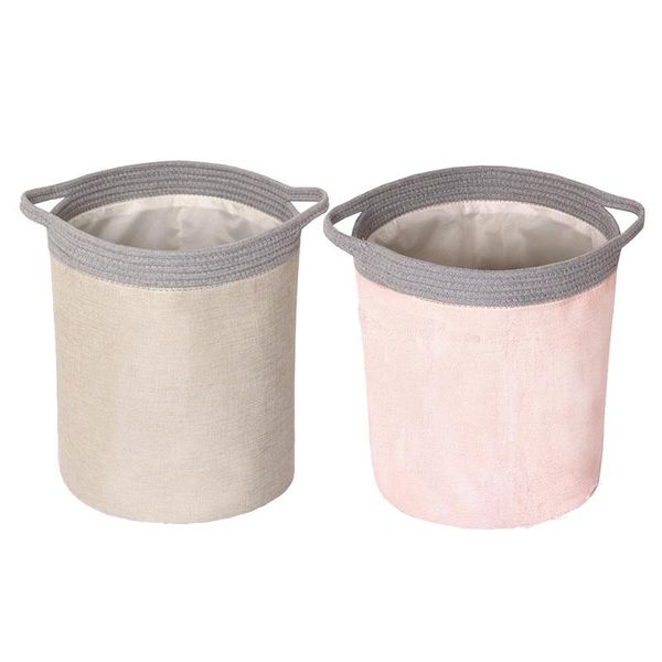 

pcs tanding laundry hamper collapsible large clothes basket with easy carry extended handles,khaki & pink bags