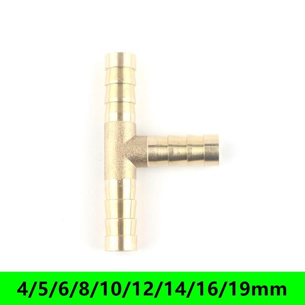 

watering equipments 1pc 4/5/6/8/10/12/14/16/19mm brass equal tee pagoda hose repair connector pipe barb joint garden irrigation accessories