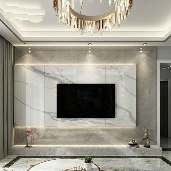 

marble tv background wall tile light luxury modern living room stone plate hanging video color milan tz wallpapers