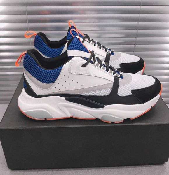 

men's designer b22 running shoes white leather calfskin leisure technology knitting men's and women's eu 35-47