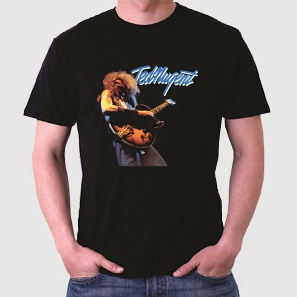 

ted nugent guitarist men's black t-shirt size s to 3xl, White;black