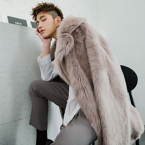 

men's leather & faux 2021 winter real fur coat men long shearling jacket man natural wool jackets warm luxury clothes 19132 kj3326, Black