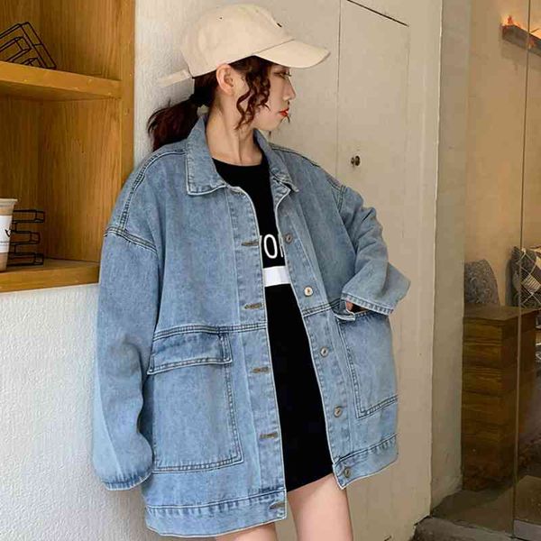 

women's jackets basic women's jackets denim solid all-match single breasted harajuku leisure pockets vintage spring button classic, Black;brown