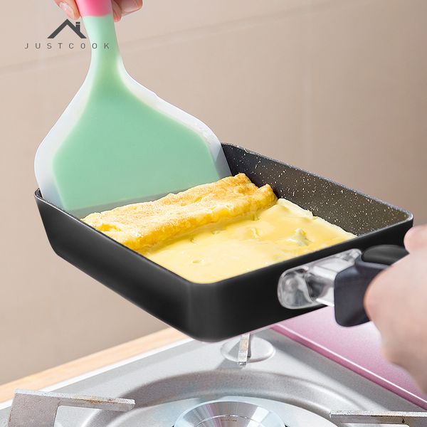JackCook 13x18cm сковорода тамагояки omelette без падения сковорода жаркое яичко панорамирование брюки кухонный горшок использовать только для газовой плиты черный 210319