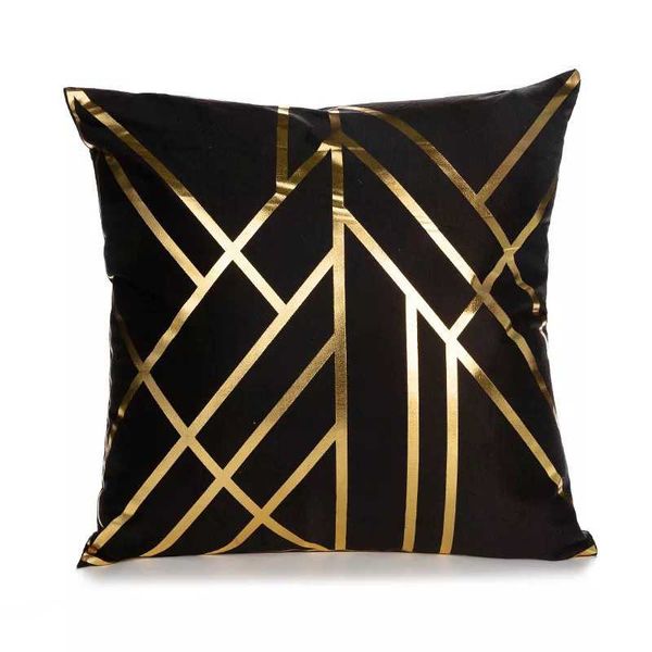 

black gold pillow gometric cushion wrap stamping throw pillows for chairs seat pillowcase decor home livingroom decoration cushion/decorativ