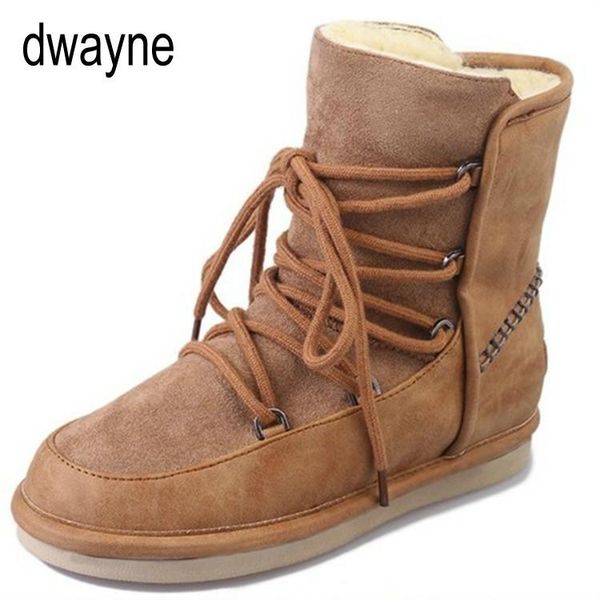 

boots women's winter genuine leather warm wool waterproof ladies boot snow women shoe fashion woman 7856, Black