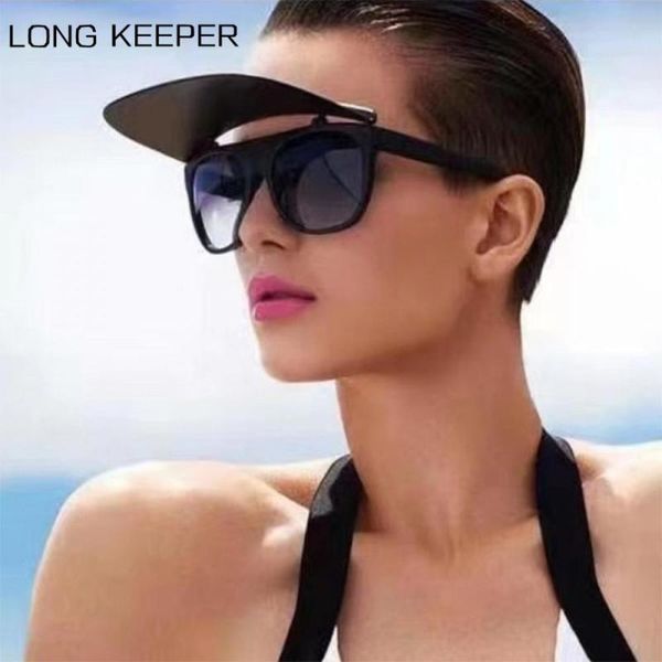 

fashion flip up sunglasses women oversized shades sun glasses ladies summer travel large square eyewear uv400, White;black