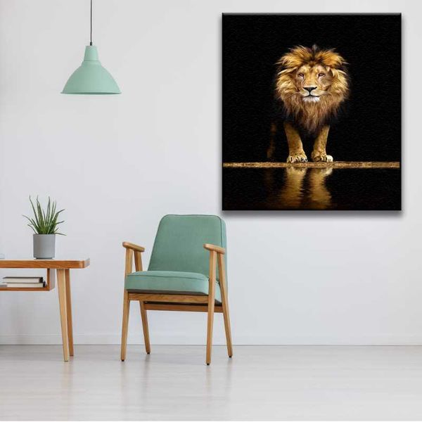 

paintings canvas painting by numbers animal wall art lion king picture for living room decoration home decor handpainted artwork gifts