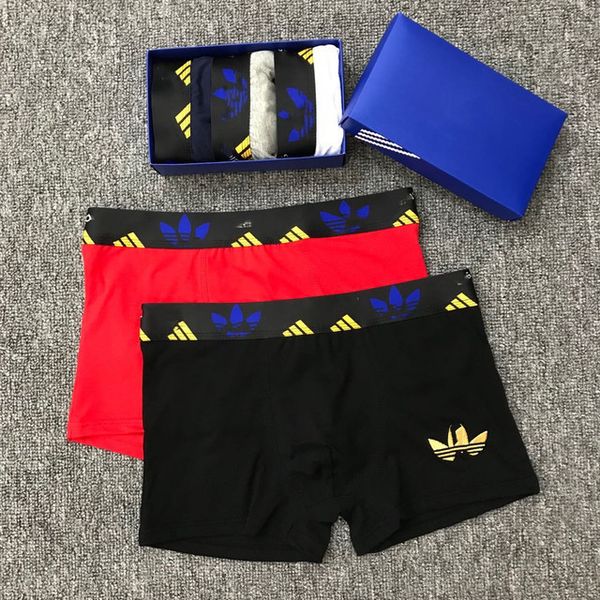 

a embroidery sports fashion brand men's underwear ad-03 boxers, Black;white