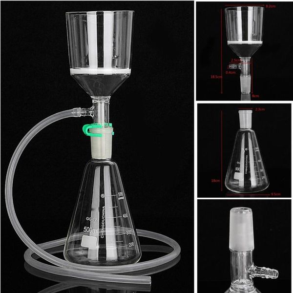 Laborbedarf 500 ml 24/29-Gelenk-Saugfiltrationsausrüstung Glasbuchner-Trichter Erlenmeyerkolbenfilter-KitLab