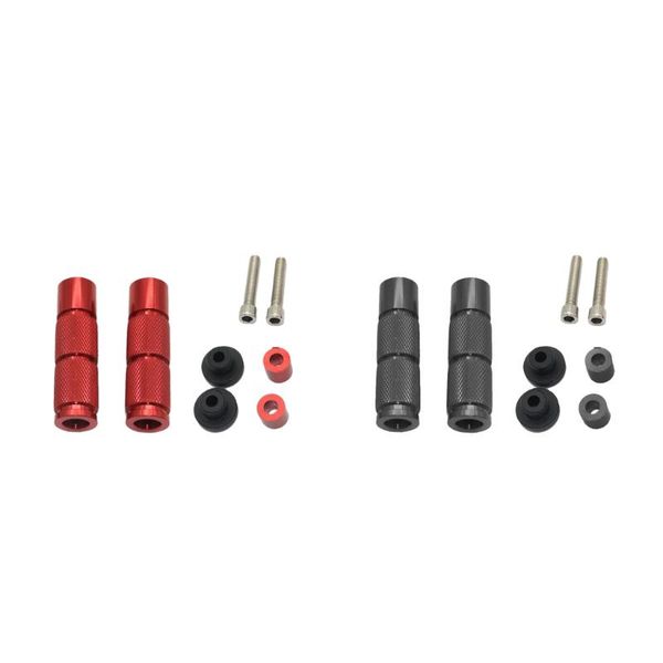 

pedals 2 pairs cnc anti-skid footrests foot pegs for motorcycle (red & black)