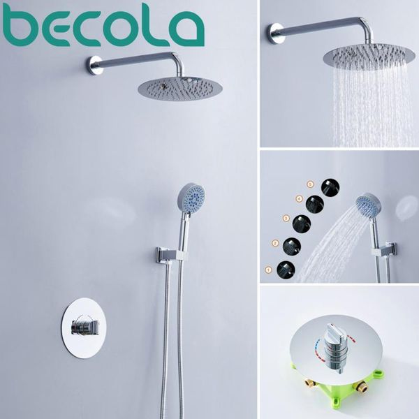 

becola concealed shower set design chrome faucet kit wall mounted b-f1006 bathroom sets