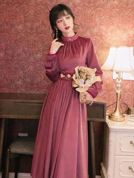 

fashion women's clothing vintage full dress for women dresses casual, Black;gray