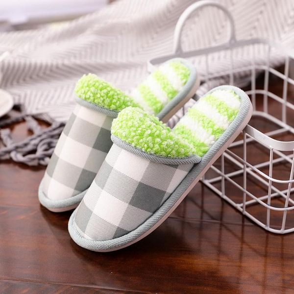 

winter warm men women home shoes house cozy flats slippers couple lovers soft thick anti-slip bottom indoors floor, Black