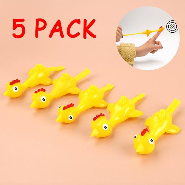

party favor 5pcs catapult turkey tricky fun toy gift chick tpr soft launch slings yellow chicken unzip gifts for boyfriend