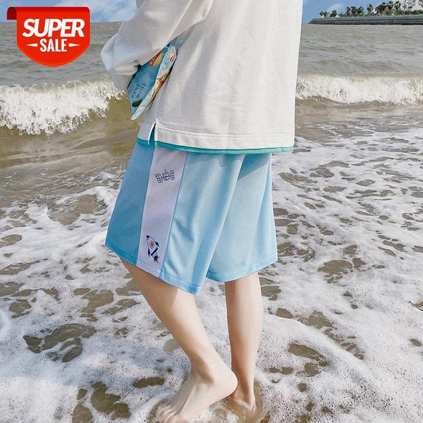 

thin casual shorts men's outer wear loose trend five-point pants ice silk #bm3p, Black