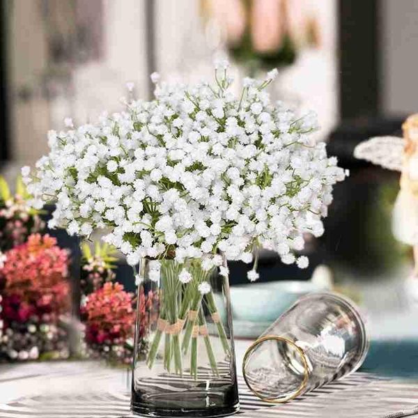 

small bunch of artificial flowers simulation gypsophila fake flower diy wedding bouquets home decoration decor decorative & wreaths