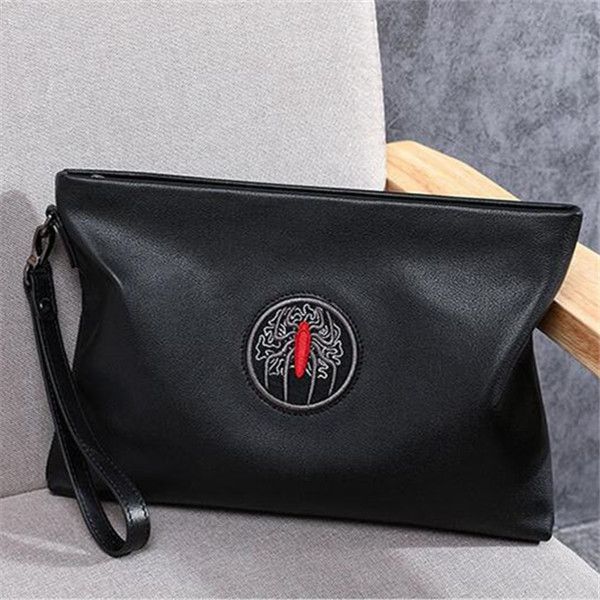 Borsa da uomo di marca all'ingrosso di fabbrica borsa moda pochette da lavoro in pelle pochette da uomo di grande capacità portafoglio piccola ape ricami pochette borse