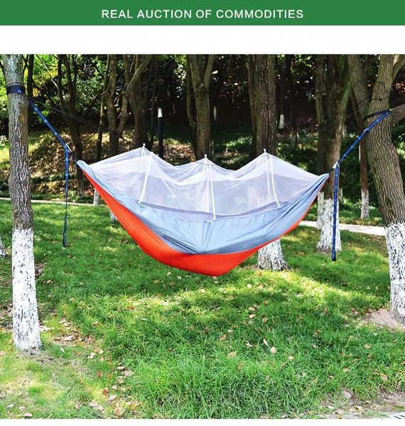 

tents and shelters camping/garden hammock with mosquito net outdoor furniture 1-2 person portable hanging bed strength parachute fabric slee