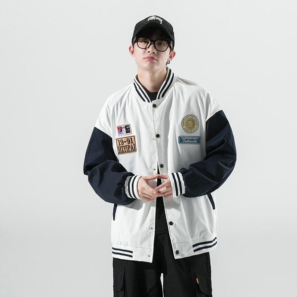 

men's jackets 2021 autumn varsity college oversized fashion anorak male springs baseball teenagers blousons bombers clothes z297, Black;brown