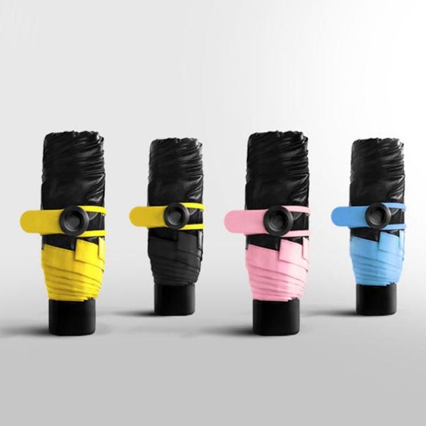 

umbrellas portable pocket umbrella mini folding compact super windproof anti-uv rain sun travel(17cm,yellow)