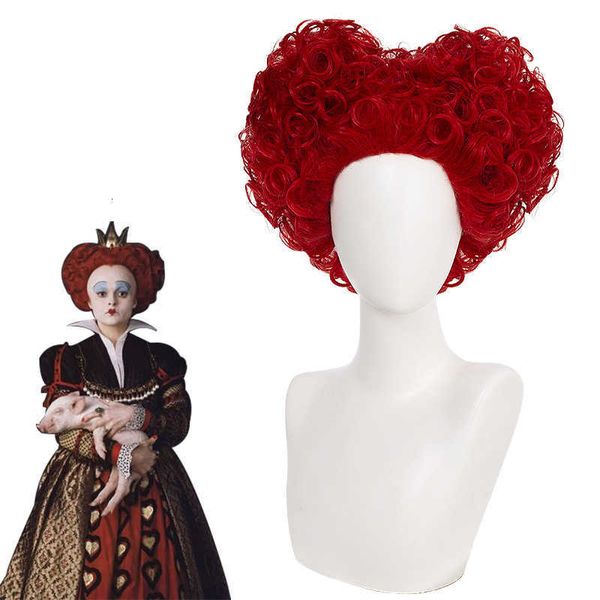 

heart-shaped tiger clip version of alice wonderland cosplay adventure in the mirror witch red queen wig, Black