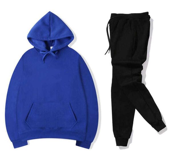 

chinese size sport men's hoodie+pants sets 2 pieces autumn running tracksuit sweatshirt s set clothes men suit men track, Black