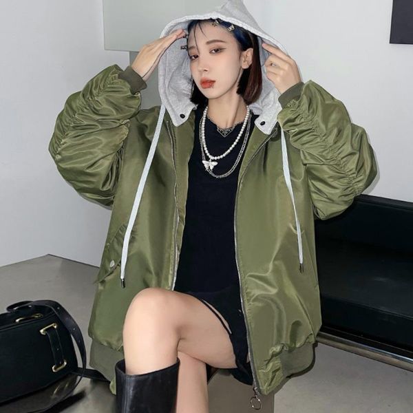 

women's jackets xuxi 2021 autumn winter coat women fashion quilted thickening hooded long sleeve jacket letter printing e3371, Black;brown