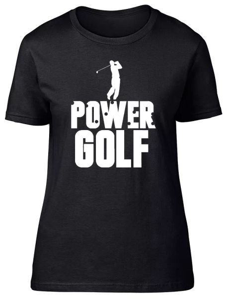 

power golf womens ladies fitted t-shirt, White;black
