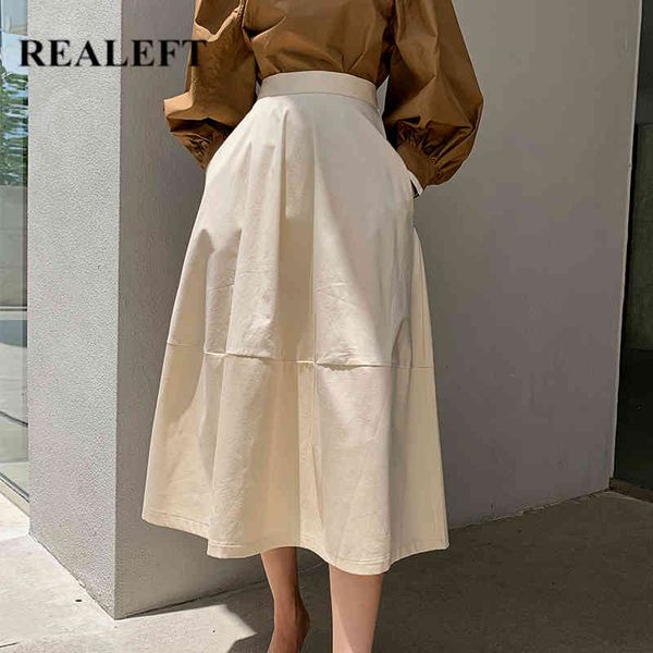 

autumn winter elegant umbrella long skirts solid high waist chic female patchwork women a-line 210428, Black